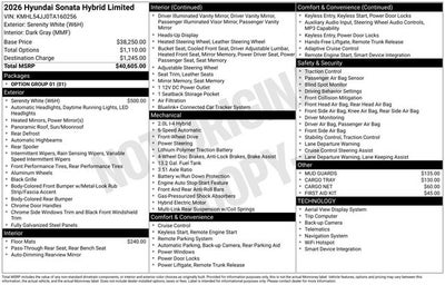 2026 Hyundai SONATA HYBRID Limited