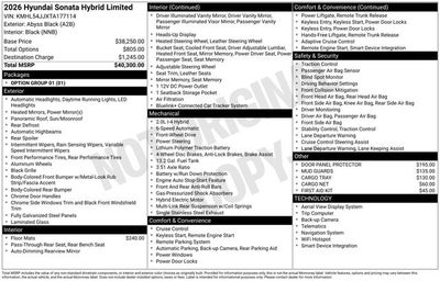 2026 Hyundai SONATA HYBRID Limited