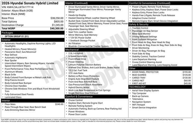 2026 Hyundai SONATA HYBRID Limited