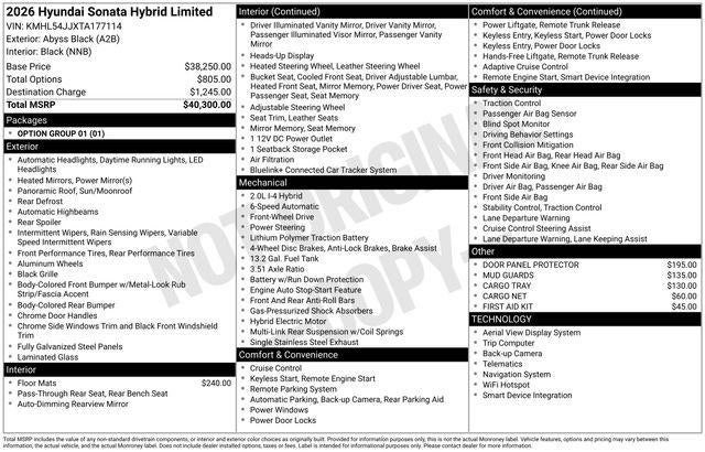 2026 Hyundai SONATA HYBRID Limited