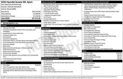 2026 Hyundai SONATA SEL Sport
