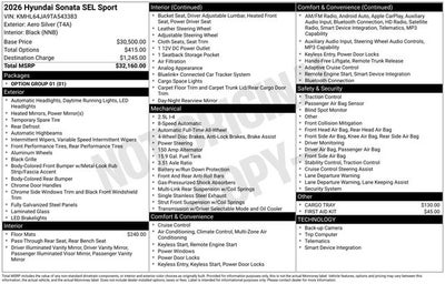 2026 Hyundai SONATA SEL Sport