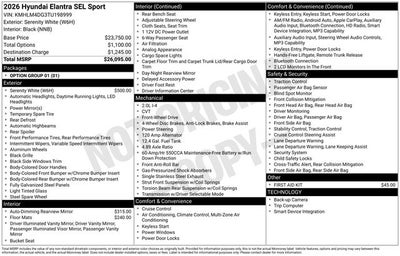 2026 Hyundai ELANTRA SEL Sport