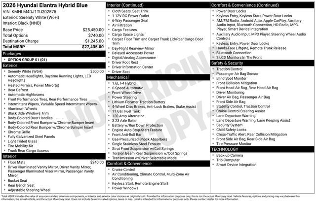2026 Hyundai ELANTRA HYBRID Blue