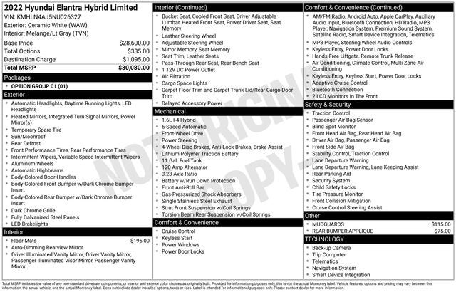 2022 Hyundai ELANTRA HYBRID Limited
