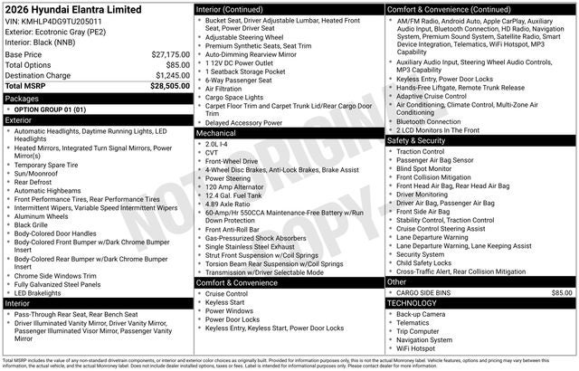 2026 Hyundai ELANTRA Limited