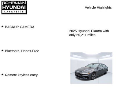 2025 Hyundai ELANTRA SEL Convenience