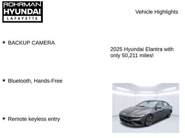 2025 Hyundai ELANTRA SEL Convenience