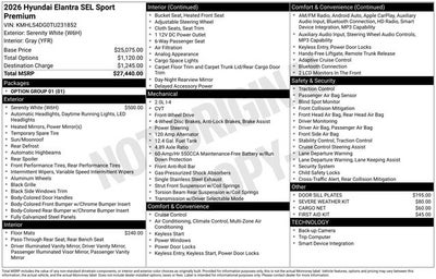 2026 Hyundai ELANTRA SEL Sport Premium