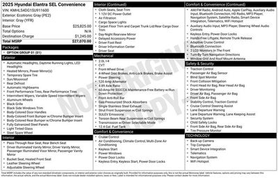 2025 Hyundai ELANTRA SEL Convenience