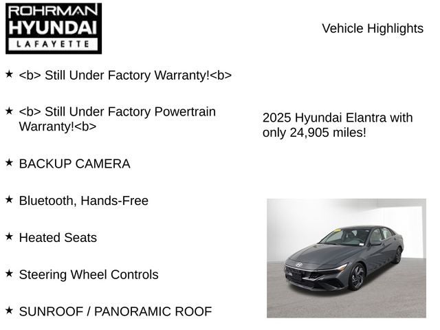 2025 Hyundai ELANTRA SEL Convenience