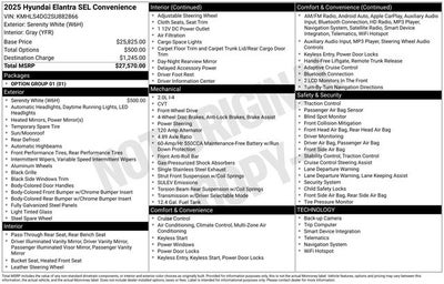 2025 Hyundai ELANTRA SEL Convenience