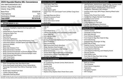 2025 Hyundai ELANTRA SEL Convenience