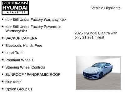 2025 Hyundai ELANTRA SEL Convenience