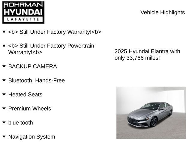 2025 Hyundai ELANTRA SEL Convenience