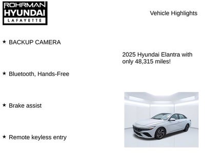 2025 Hyundai ELANTRA SEL Convenience