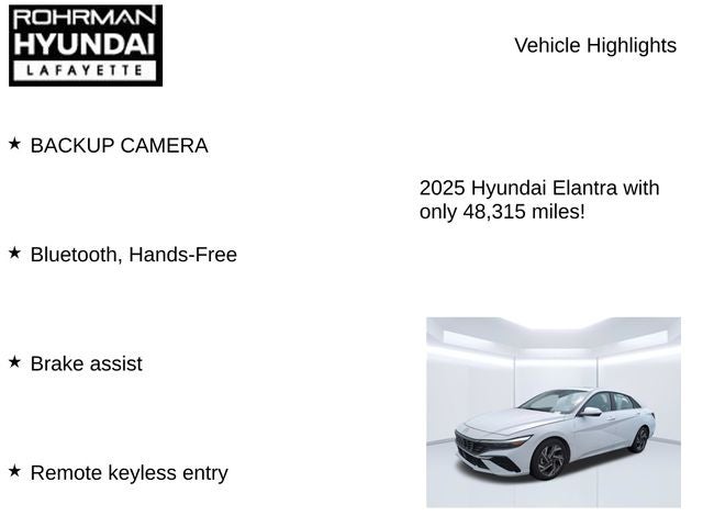 2025 Hyundai ELANTRA SEL Convenience