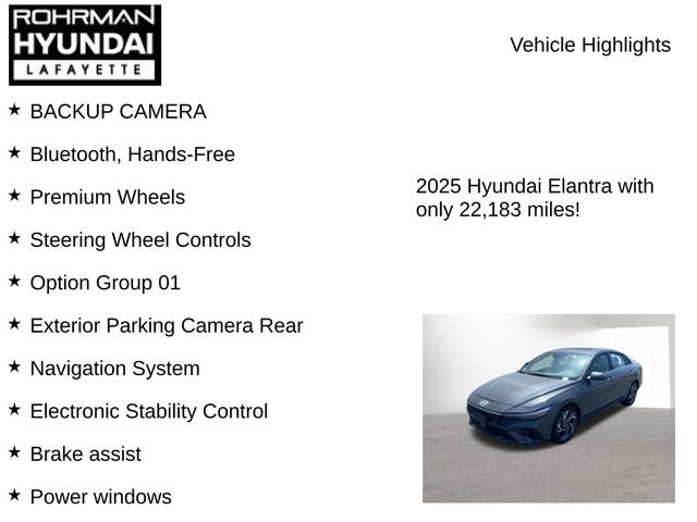 2025 Hyundai ELANTRA SEL Convenience