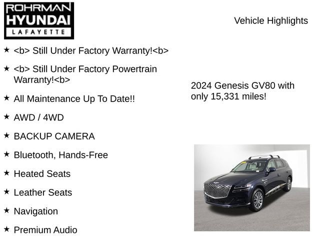 2024 Genesis GV80 2.5T AWD