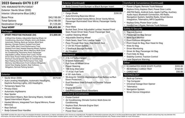 2023 Genesis GV70 2.5T