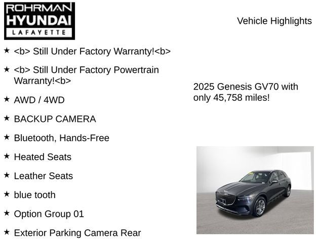2025 Genesis GV70 2.5T