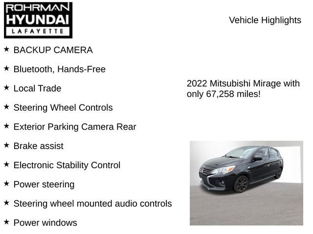 2022 Mitsubishi Mirage Black Edition
