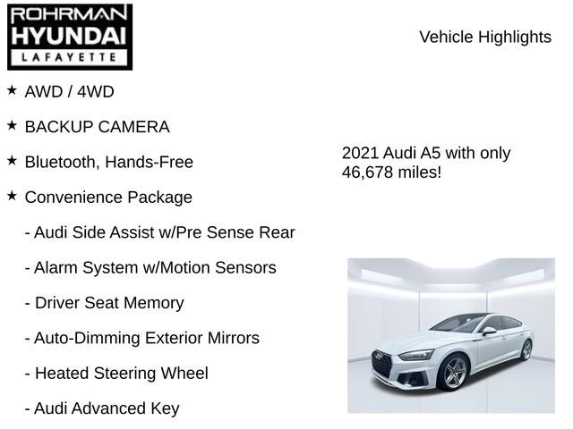 2021 Audi A5 Sportback S line Premium