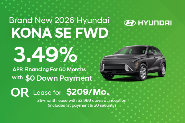 Brand New 2026 Hyundai KONA SE FWD
