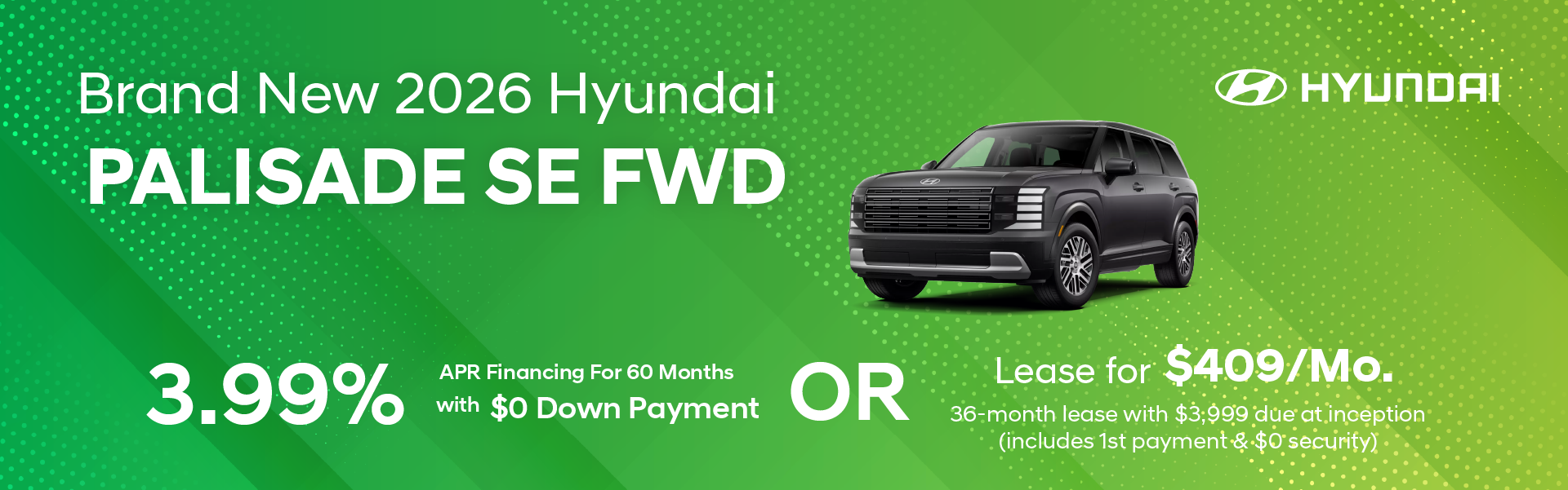 Brand New 2026 Hyundai PALISADE SE FWD