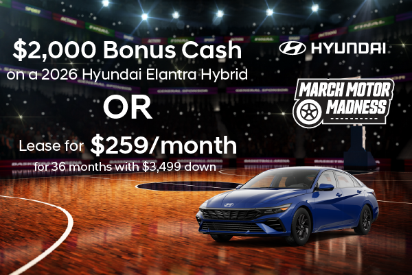 $2,000 Bonus Cash on 2026 Elantra Hybrid