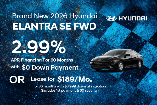 Brand New 2026 Hyundai ELANTRA SE FWD