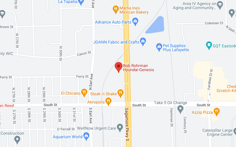 Bob Rohrman Hyundai in Lafayette IN map